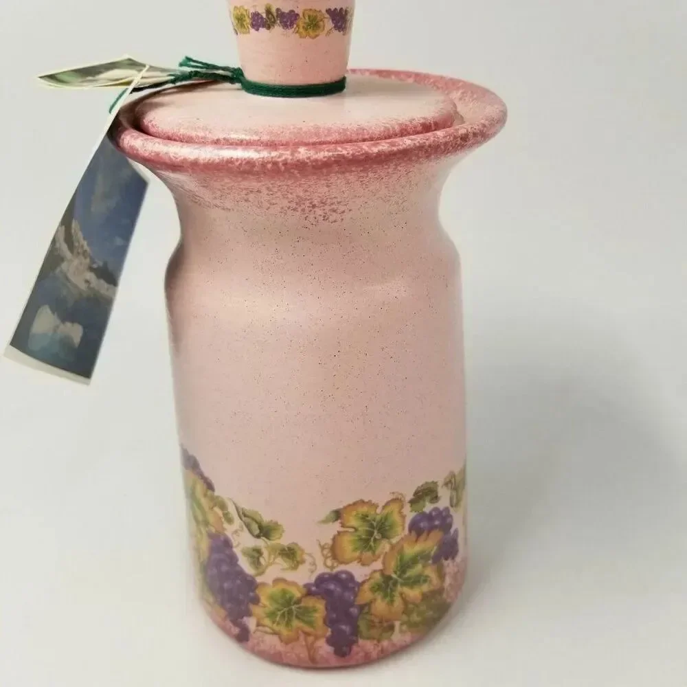 Vintage 90s Pink Hand Painted Ceramic Lights Out Votive Taper Candles Pink